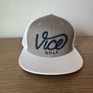 Vice Golf Cap in Gray and White